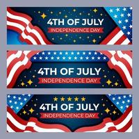 4th of July Independence Day Banner Set vector