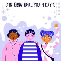 fondo feliz día internacional de la juventud vector