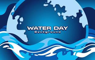 Water Day with Wave Template vector