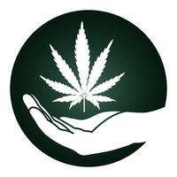 hand with marijuana leaf vector