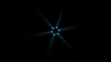 estrela cadente abstrata com efeito de luz azul de forma de ponto pequeno reunida. luzes de néon fundo animado movimento abstrato.