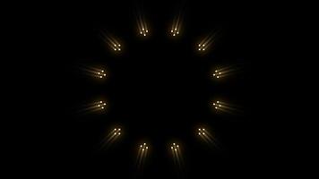 Abstract Neon fireworks with gold light effect of small dot shape gathered. Neon lights abstract motion animated background. video