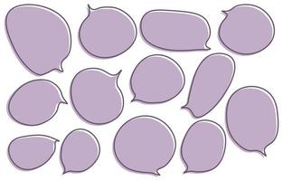 Set speech bubbles on a white background, vector speaking or talk bubble , icon chat or message , use for add text ,oval and doodle style