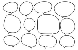 Set speech bubbles on a white background, vector speaking or talk bubble , icon text or communication,comic oval doddle frame