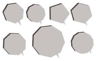 Set geometry speech bubbles on a white background, vector speaking or talk bubble , icon text or communication,comic doddle frame