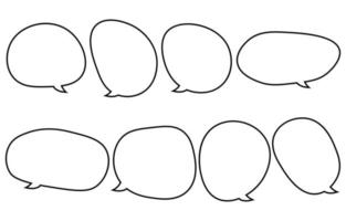 Set comic speech bubbles on a white background, vector speaking or talk bubble , icon chat or message , use for add text ,oval and doodle style