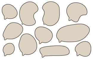 minimal empty speech bubbles set,outline on a white background, vector speaking or talk bubble, Doodle style