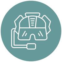 Pilot Helmet Icon Style vector