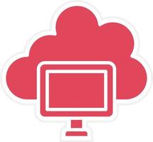 estilo de icono de computación en la nube vector