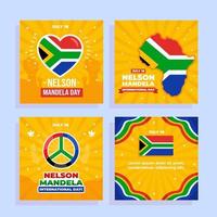 Celebrate Nelson Mandela Day Social Media Template vector