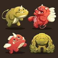 Cute Monster Character Collections vector