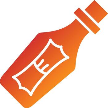 mensaje en un estilo de icono de botella vector