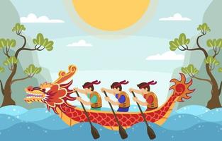 Dragon Boat Festival Competition Background vector