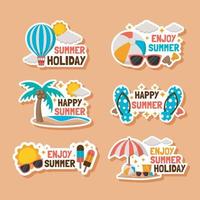 Summer Journaling Sticker Template vector