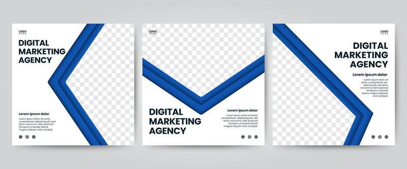 Digital marketing agency banner for square social media post template