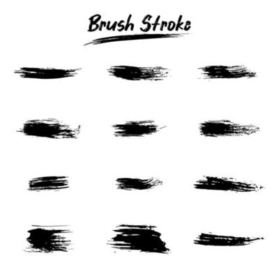 Brush stroke bundles. Vector brush set. Text boxes and grunge patches.Splatters design elements. Ink-painted shape