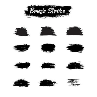 Brush stroke bundles. Vector brush set. Text box frames and grunge patches.Splatters design elements. Ink-painted shape