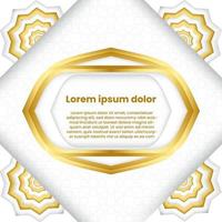 fondo islámico de color dorado y blanco, con decoración ornamental, adecuado para tarjetas de felicitación vector