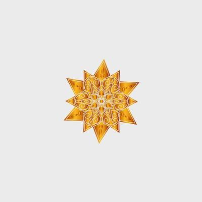 luxury golden mandala design background inlaid in white background