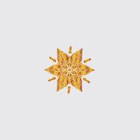 luxury golden mandala design background inlaid in white background vector