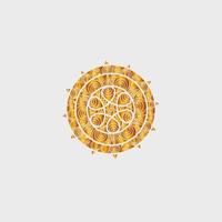 luxury golden mandala design background inlaid in white background vector
