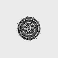 luxury line art mandala design background inlaid in white background vector