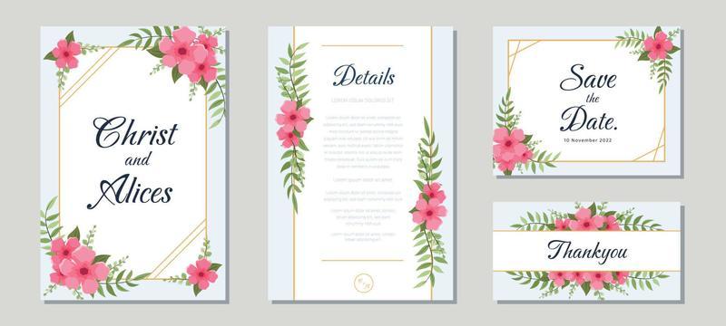 Beautiful Floral Wedding Invitation Set
