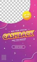 Cashback Promo Sale Concept Template vector