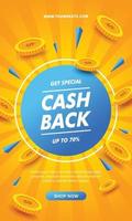 Special Cash Back Online Shop Poster Concept vector