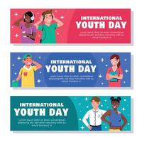 concepto de banner del día internacional de la juventud vector