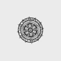 luxury line art mandala design background inlaid in white background vector