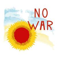 No War. Stop the war, the inscription on the background of the Ukrainian symbol, the protest against aggression and armed attack. Vector illustration.