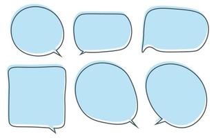 Set speech bubbles on a white background, vector speaking or talk bubble , icon chat or message , use for add text ,oval and doodle style