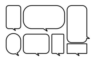 minimal orange empty speech bubbles set,outline on a white background, vector speaking or talk bubble, Doodle style