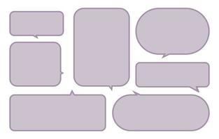 coloque burbujas de voz dibujadas a mano en un fondo oscuro. cuadro de chat o mensaje cuadrado de vector de chat o nube de icono de comunicación que habla para cómics y diálogo de mensajes de cómics