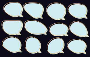 Set of doodle  speech bubbles on a dark background, vector speaking or talk bubble ,cloud icon text or communication