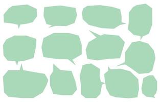 Set green speech bubbles on a white background, vector speaking or talk bubble , icon text or communication,comic doddle frame