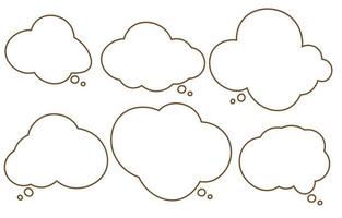 Set comic speech bubbles on a white background, vector speaking or talk bubble , icon chat or message , use for add text ,cloud and doodle style