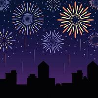 Firework In The Night Background vector