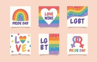 Pride Month Social Media Post Collection vector