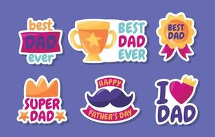 Father's Day Doodle Sticker Collection vector