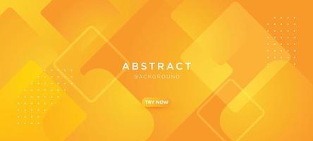 Orange and yellow gradient geometric shape background with dynamic rounded square wavy layer abstract vector