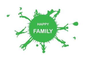 Happy family having enjoy fun playing in the field.Ecology green environment day concept.Graphic happiness people lifestyle nature park garden.Creative grass circle idea in earth.world trip.vector vector