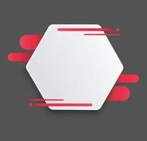 red hexagon background template vector