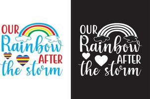 diseño de camiseta con estampado de arco iris vector