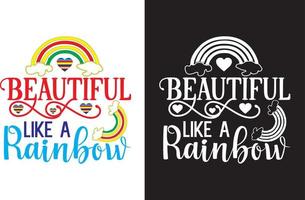 Print rainbow t-shirt design vector