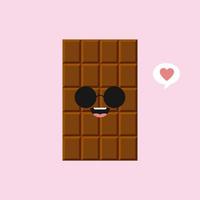cute and funny chocolate bar characters showing various emotions, cartoon vector illustration isolated on color background. kawaii chocolate bar characters, mascots, emoticons and emoji for web