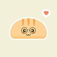 lindas rebanadas de pan de dibujos animados con caras kawaii. puede usar este emoji para menú en restaurante o cafetería, panadería, pastelería, tienda, restaurante, vector