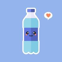 Cartoon a bottle of water vector illustration. concept of drink for healthy and happy life. mineral water flat design vector illustration. Concept for healthy nutrition and drinking mineral water.