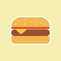 Delicious hamburger. Classic burger Vector hamburger icons on pastel background